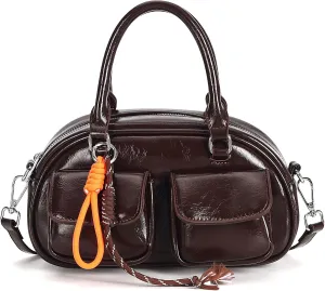 Crossbody Bags for Women Leather Barrel Bags Trendy Ladies Shoulder Bag Top Handle HandBag Satchel Bags for Women