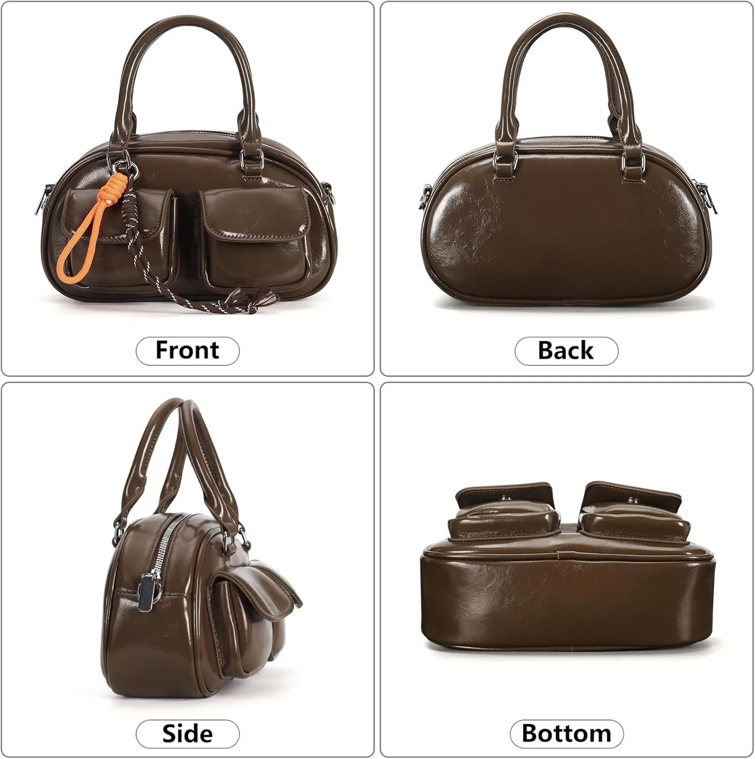 Crossbody Bags for Women Leather Barrel Bags Trendy Ladies Shoulder Bag Top Handle HandBag Satchel Bags for Women