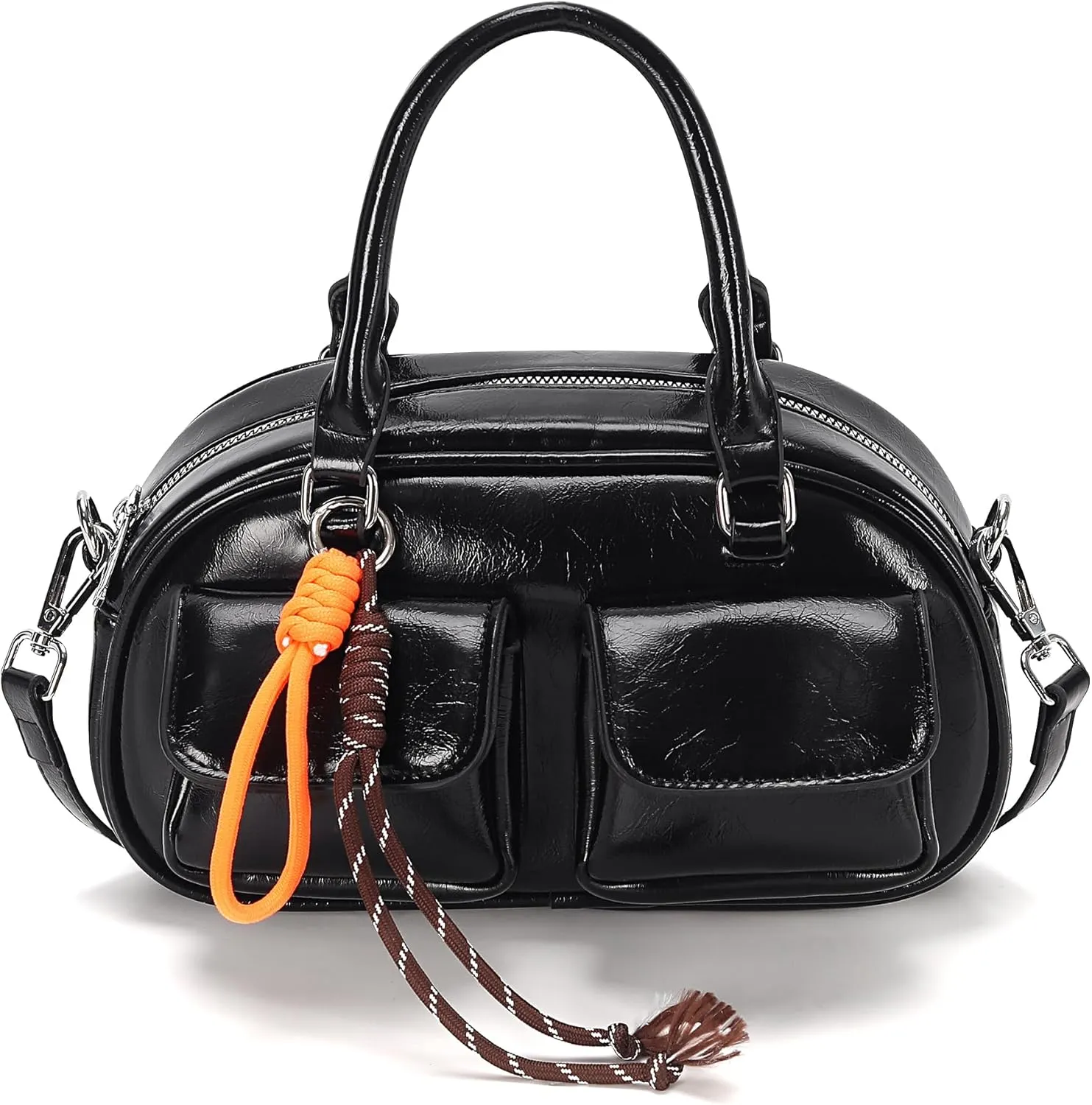 Crossbody Bags for Women Leather Barrel Bags Trendy Ladies Shoulder Bag Top Handle HandBag Satchel Bags for Women