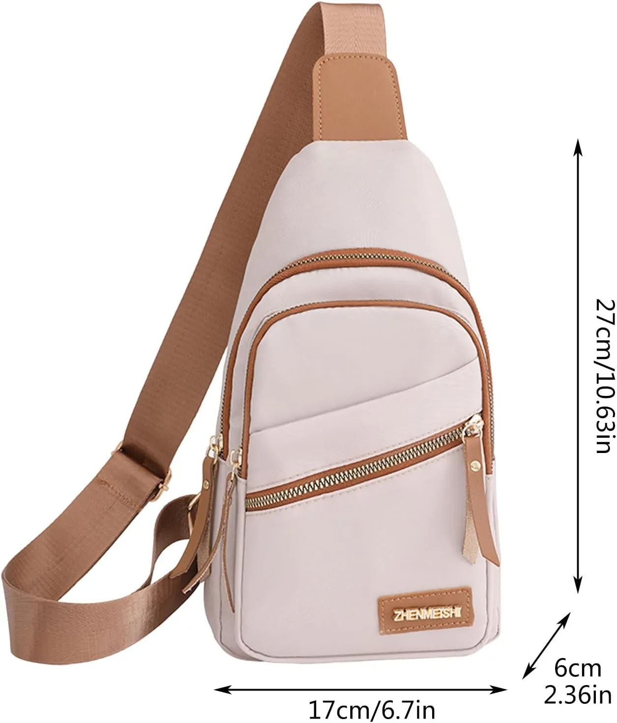 Crossbody Sling Backpack Ladies Chest Bag Soft Leather Feeling Crossbody Bag Large Capacity Simple Retro Shoulder