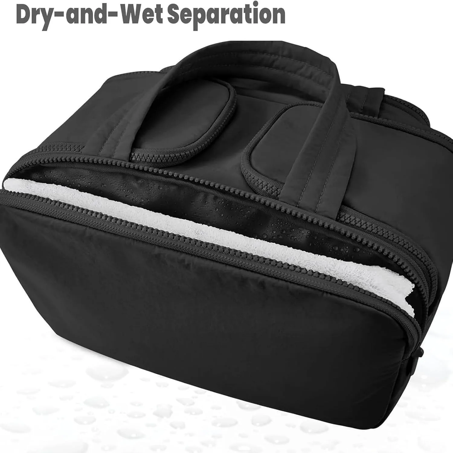 Cureaway Travel Cosmetic Bag, 4-in-1 Puffy Multi-functional Toiletry Bag, Large Capacity Wide-Open Travel Cosmetic Bag, Pouch Open Flat Toiletry Bags (Gray)