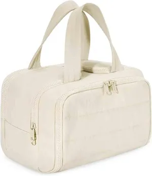 Cureaway Travel Cosmetic Bag, 4-In-1 Puffy Multi-Functional Toiletry Bag, Waterproof Travel Organizer Bags, With Compartments And Handles, Dry-And-Wet Separation, Lightweight And Waterproof (beige)