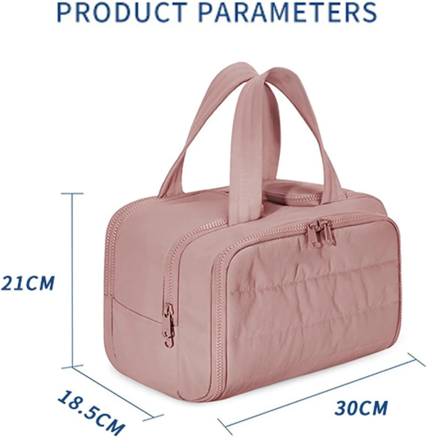 Cureaway Travel Cosmetic Bag, Large Capacity Wide-Open Travel Cosmetic Bag, 4-In-1 Puffy Multi-Functional Toiletry Bags, Waterproof Open Flat Toiletry, Dry And Wet Separation (pink)