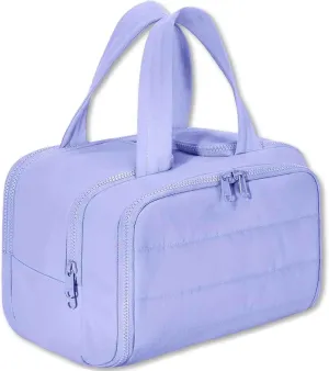 Curetoaway Travel Cosmetic Bag, Large Capacity Wide-Open Travel Cosmetic Bag, 4-in-1 Puffy Multi-functional Cureaway Toiletry Bag for Women, With 4 Compartments, Lightweight Waterproof (Purple)
