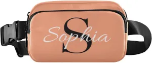 Custom Light Salmon Fanny Pack for Women Men Personalizied Belt Bag Crossbody Waist Pouch Waterproof Everywhere Purse Fashion Sling Bag for Workout Hiking