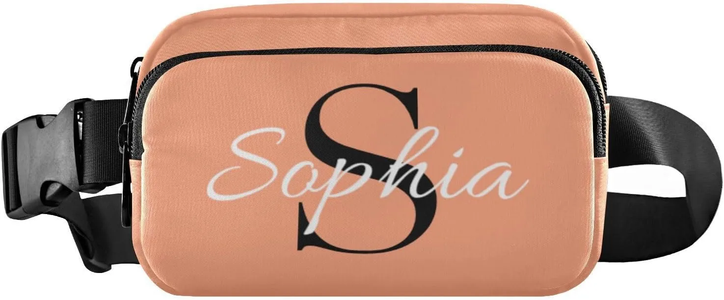 Custom Light Salmon Fanny Pack for Women Men Personalizied Belt Bag Crossbody Waist Pouch Waterproof Everywhere Purse Fashion Sling Bag for Workout Hiking