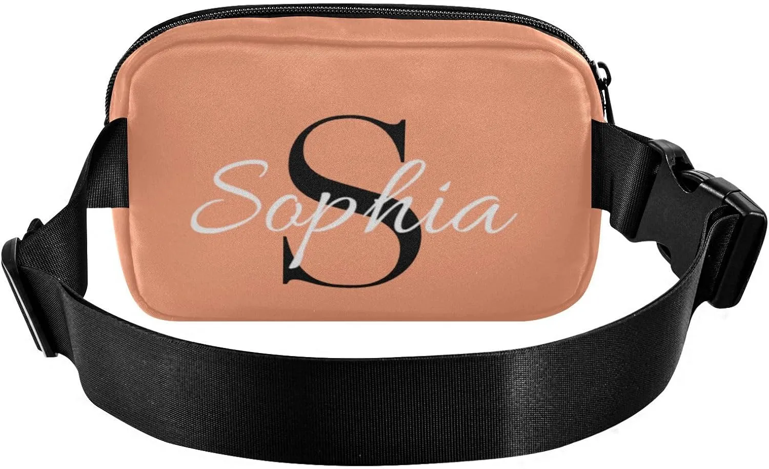 Custom Light Salmon Fanny Pack for Women Men Personalizied Belt Bag Crossbody Waist Pouch Waterproof Everywhere Purse Fashion Sling Bag for Workout Hiking
