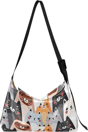 Cute Bulldog Hobo Leather Bags for Women Large Crossbody Purse Stylish Animal Print Shoulder Handbag Purse