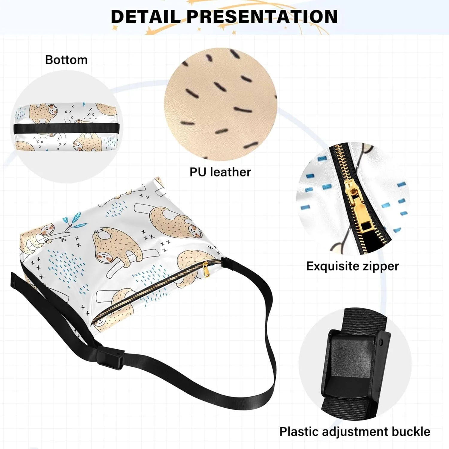 Cute Bulldog Hobo Leather Bags for Women Large Crossbody Purse Stylish Animal Print Shoulder Handbag Purse
