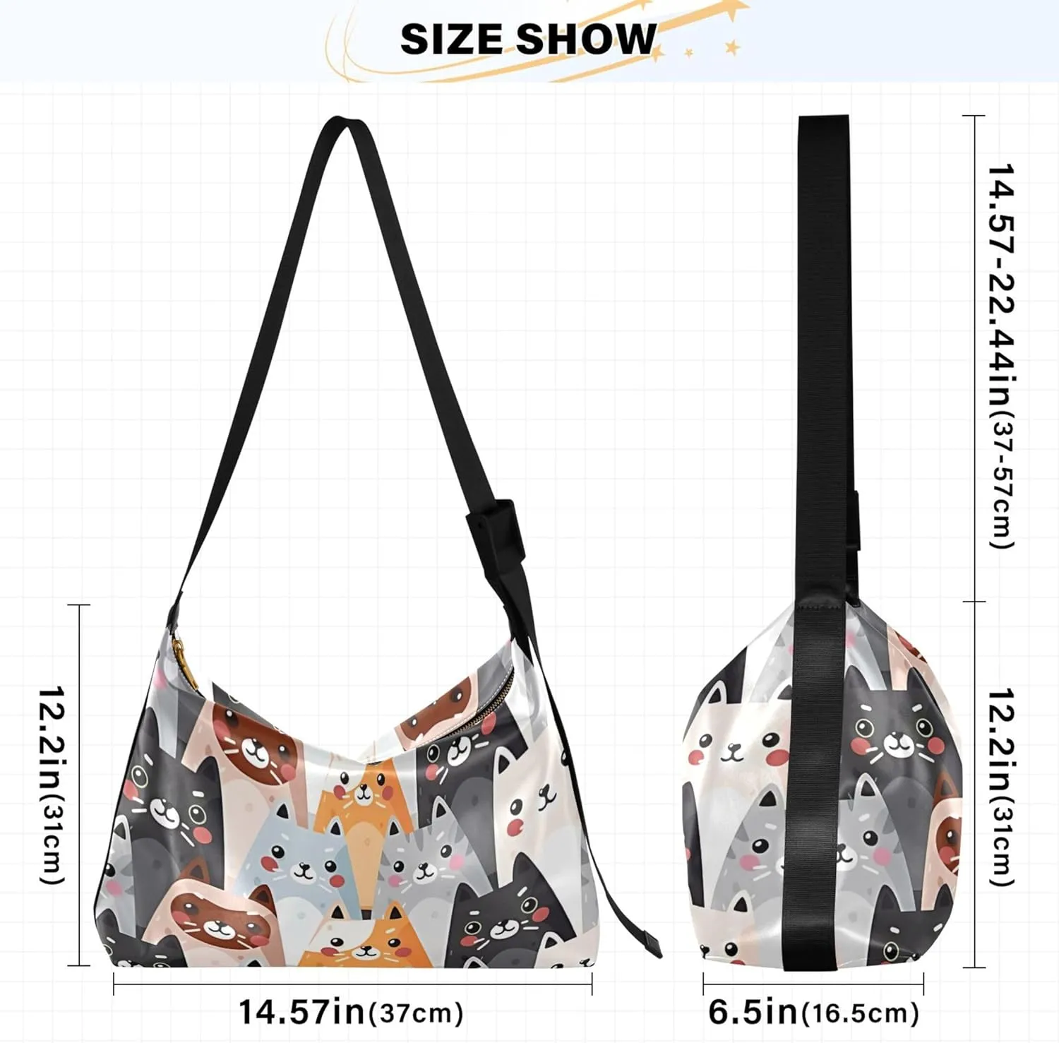 Cute Bulldog Hobo Leather Bags for Women Large Crossbody Purse Stylish Animal Print Shoulder Handbag Purse