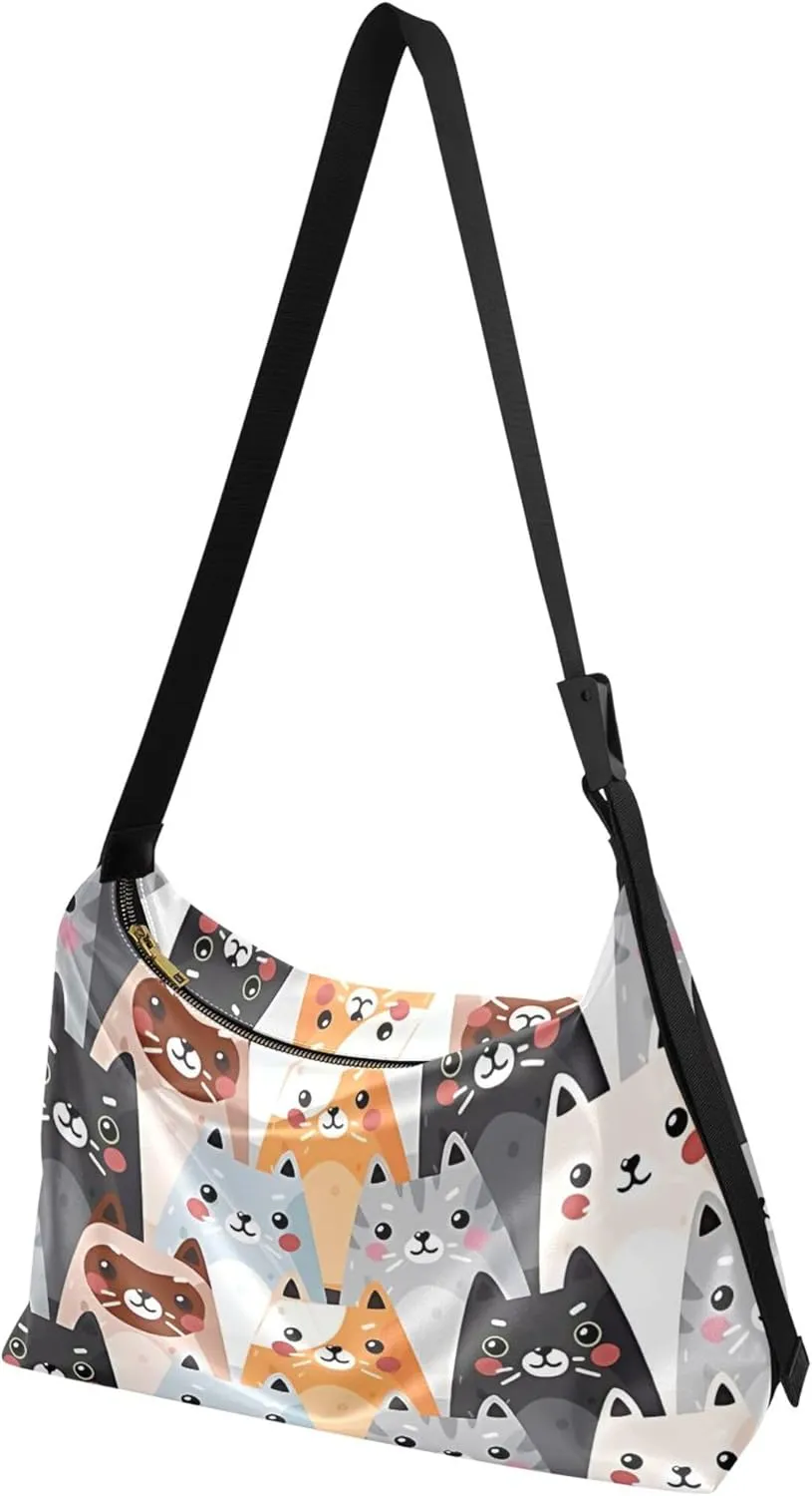 Cute Bulldog Hobo Leather Bags for Women Large Crossbody Purse Stylish Animal Print Shoulder Handbag Purse