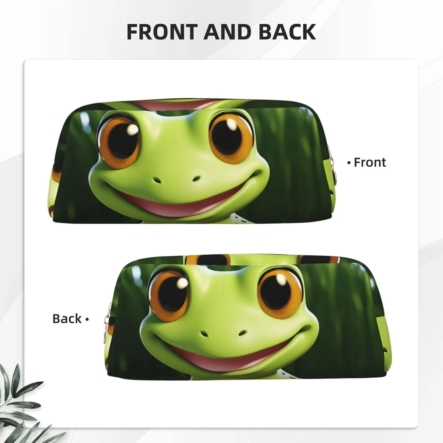 cute frog Makeup Bag Travel Cosmetic Bag for Women Men Pencil Case Zipper Toiletry Bag Purse