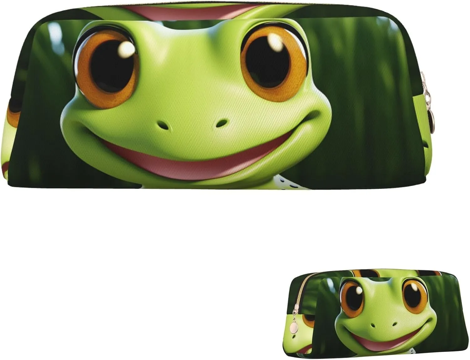 cute frog Makeup Bag Travel Cosmetic Bag for Women Men Pencil Case Zipper Toiletry Bag Purse