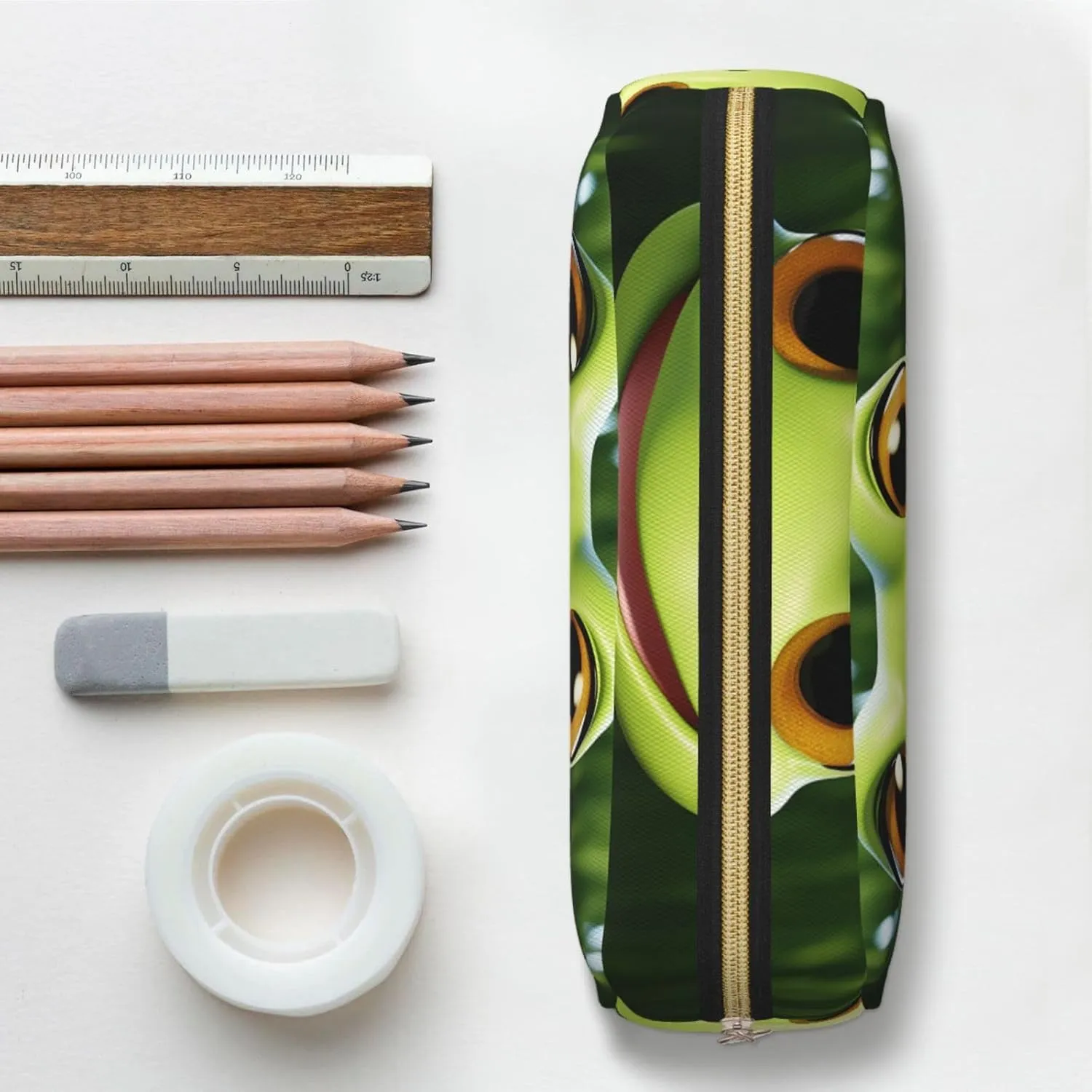 cute frog Makeup Bag Travel Cosmetic Bag for Women Men Pencil Case Zipper Toiletry Bag Purse