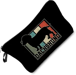 Dachshund Cosmetic Bag Cute Small Stylish Puppy Makeup Bag Travel Toiletry Organizer Zipper Pouch Puppy Present for Dog Lovers Dachshund Mom Women