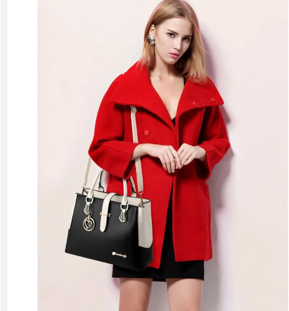 Dayfine Top Handle Handbags for Women PU Leather Satchel Handbag Tote Purse Shoulder Bags Crossbody Bag Briefcase Modern Lady