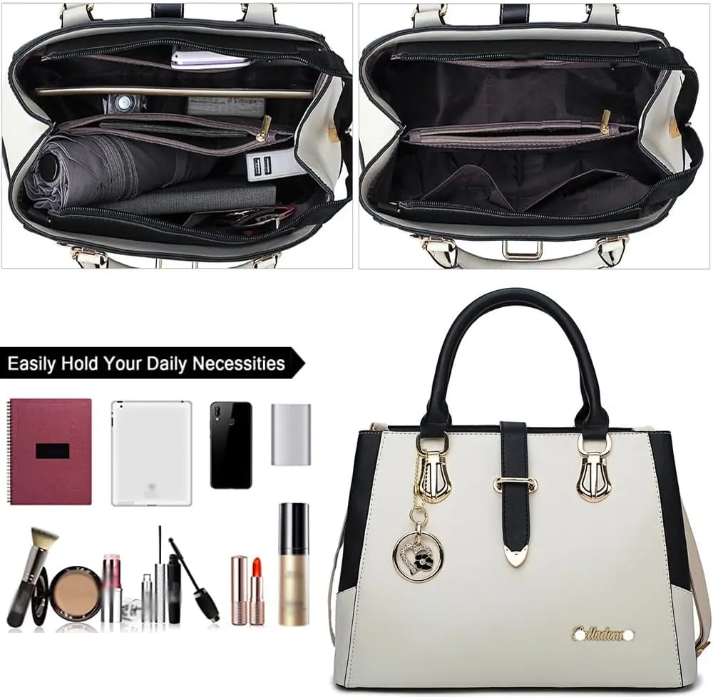 Dayfine Top Handle Handbags for Women PU Leather Satchel Handbag Tote Purse Shoulder Bags Crossbody Bag Briefcase Modern Lady