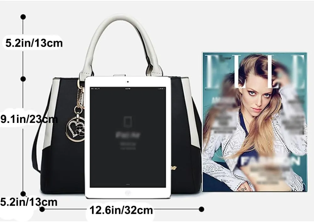Dayfine Top Handle Handbags for Women PU Leather Satchel Handbag Tote Purse Shoulder Bags Crossbody Bag Briefcase Modern Lady
