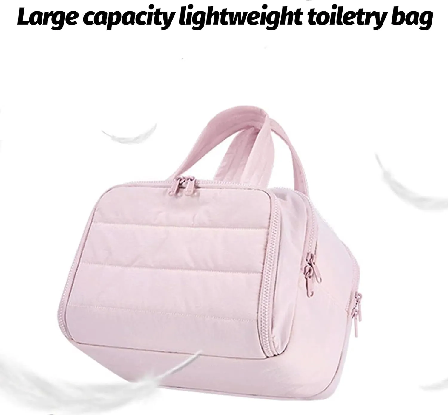 Decisive Makeup Bag, Large Capacity Wide-Open Travel Cosmetic Bag, Lightweight Toiletry Organizer for Traveling, 4-in-1 Puffy Multi-Functional Travel Toiletry Bags for Women (Purple)