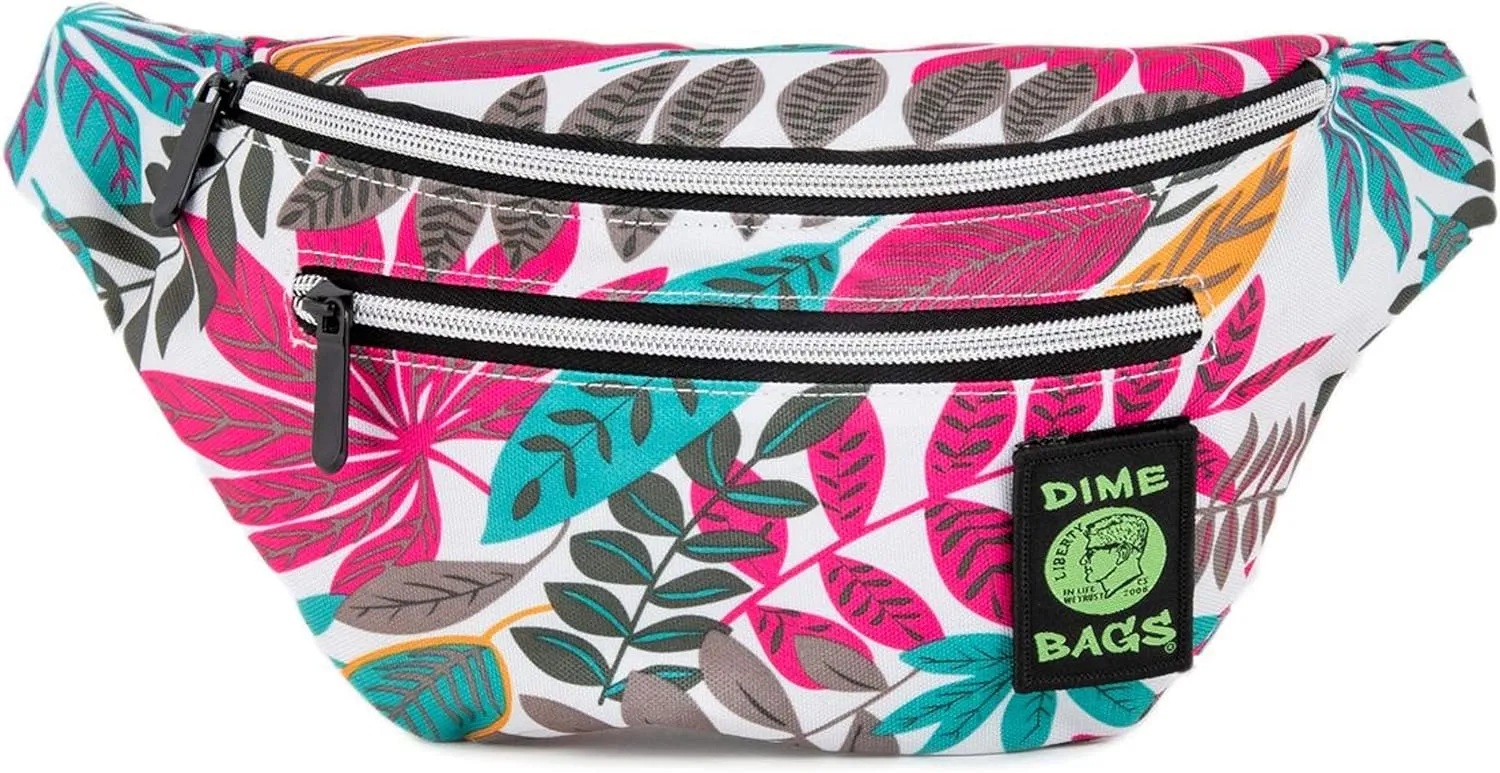 DIME BAGS Paradise Pack | Water-Resistant Fanny Pack | Large Travel Waist Bag (Light Jungle)