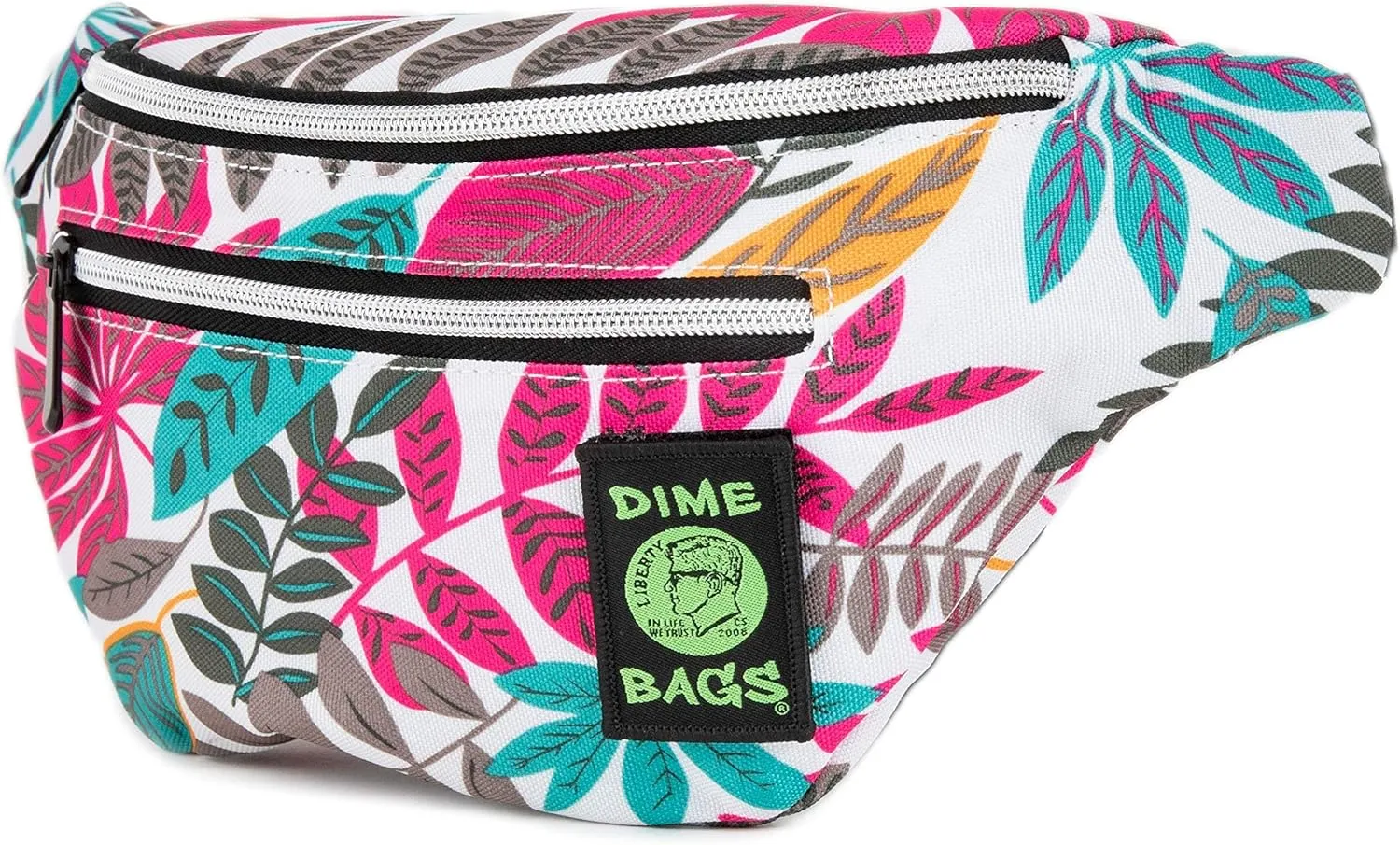 DIME BAGS Paradise Pack | Water-Resistant Fanny Pack | Large Travel Waist Bag (Light Jungle)