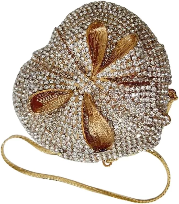 DJBM Women Chic Heart Shaped Evening Clutch Purse sparkle Rhinestone Gift Box with Bownot for Birthday Cocktail