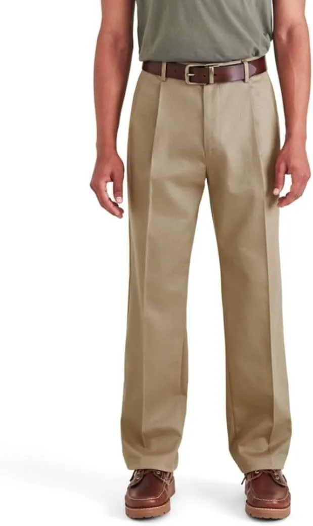 DOCKERS Mens Relaxed Fit Signature Iron Free Khaki with Stain Defender Pants-Pleated