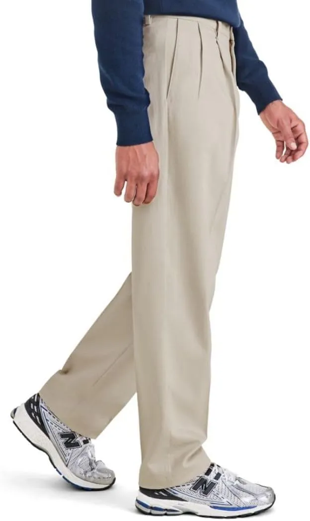DOCKERS Mens Relaxed Fit Signature Iron Free Khaki with Stain Defender Pants-Pleated