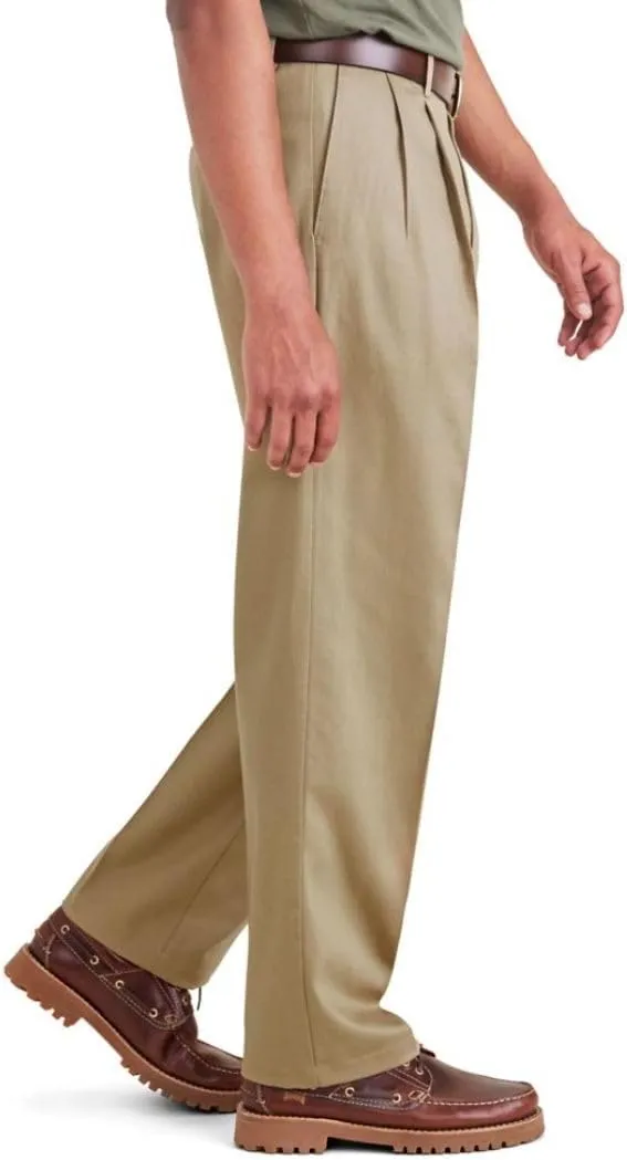 DOCKERS Mens Relaxed Fit Signature Iron Free Khaki with Stain Defender Pants-Pleated