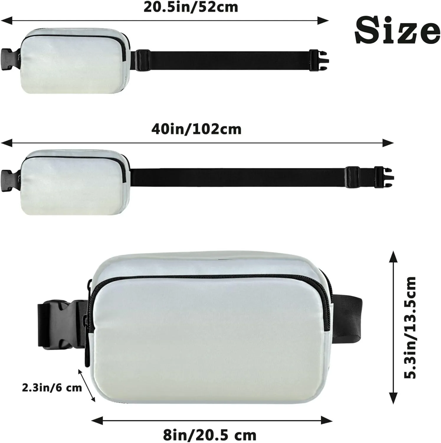 Elegant Blue Light Yellow Gradient Fanny Packs for Women Waterproof Hip Pouch Belt Bag Pattern Travel Waist Pack for Men