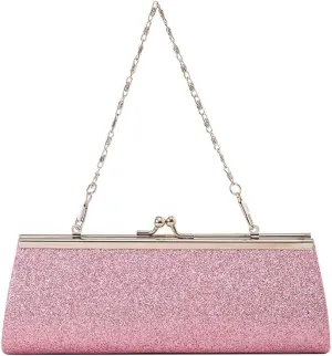 Elegant Bridal Wedding Purse Glitter Shoulder With Detachable Chain Sequin Clutch for Women Handbag