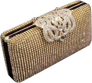 Elegant Diamond Handbags for Women Bride Clutch Bag Crown Design for Banquet and Party