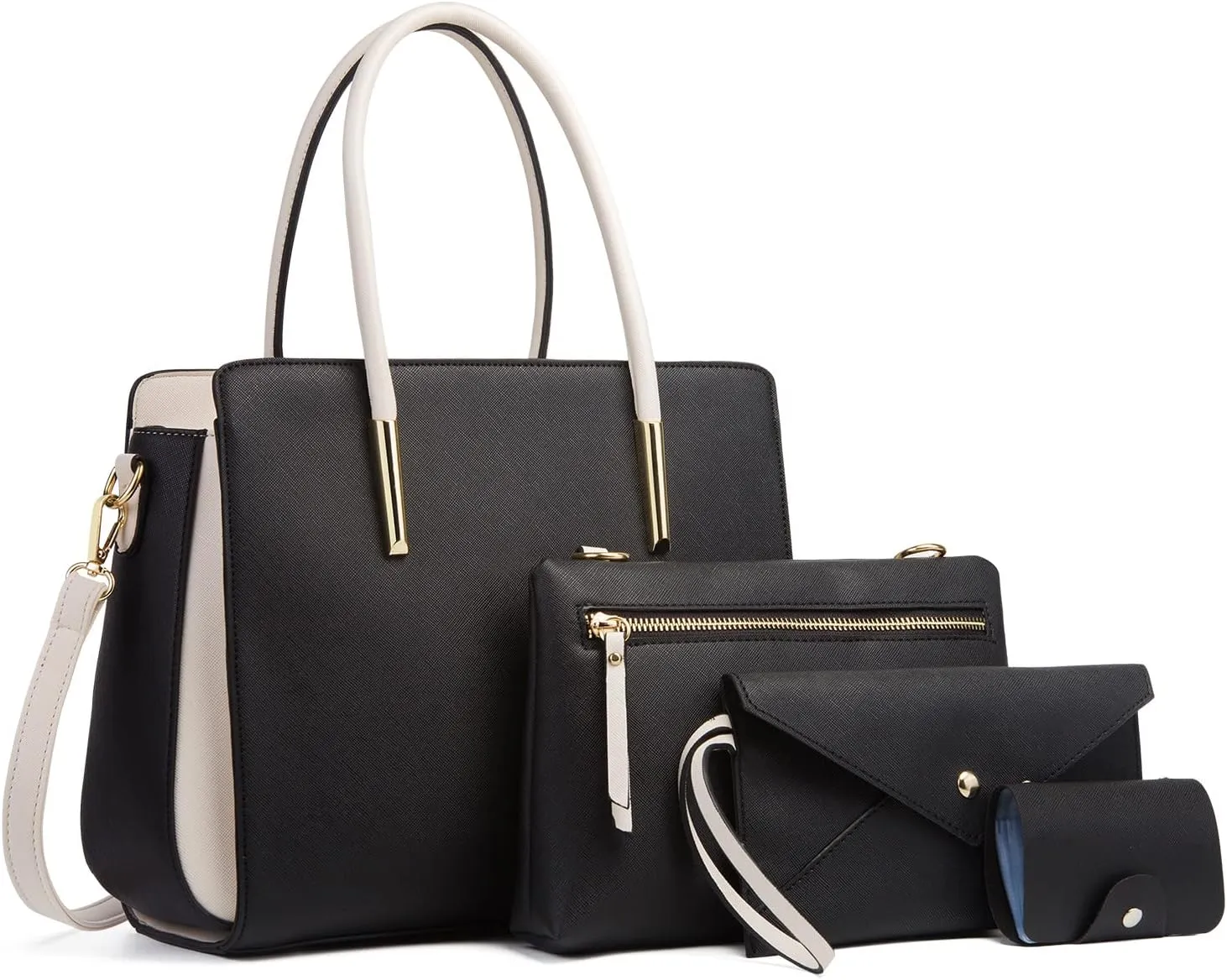Elegant Handbags Wallet Tote Bag Womens Top Handle Satchel Purse Set 4 pcs Set Crossbody Bag