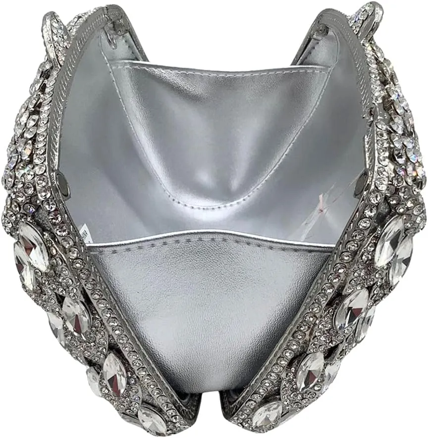 Elegant Rhinestone Evening Bag for Women Sparkly Bride Crystal Clutch Purse Fashion Wedding Guest Handbag