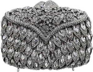 Elegant Rhinestone Evening Bag for Women Sparkly Bride Crystal Clutch Purse Fashion Wedding Guest Handbag