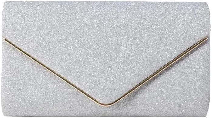 Elegant Shoulder Crossbody Women Envelope Clutch Sequins Evening Bridal Wedding Purse Glitter Sparkly Handbag