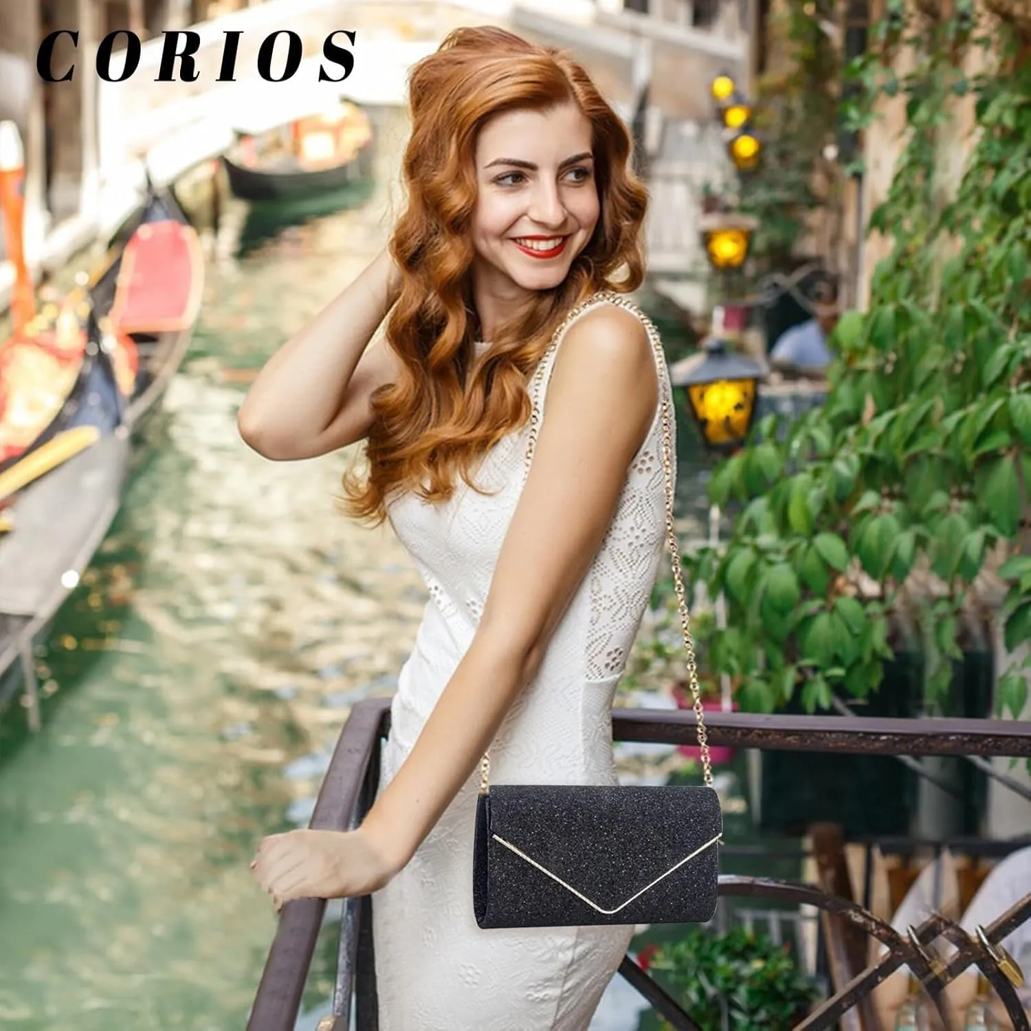 Elegant Shoulder Crossbody Women Envelope Clutch Sequins Evening Bridal Wedding Purse Glitter Sparkly Handbag