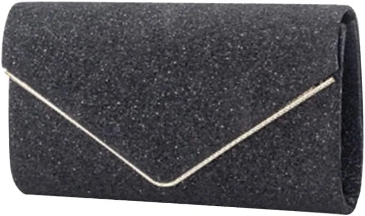 Elegant Shoulder Crossbody Women Envelope Clutch Sequins Evening Bridal Wedding Purse Glitter Sparkly Handbag