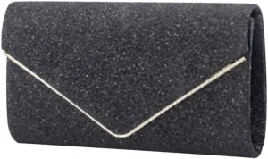 Elegant Shoulder Crossbody Women Envelope Clutch Sequins Evening Bridal Wedding Purse Glitter Sparkly Handbag