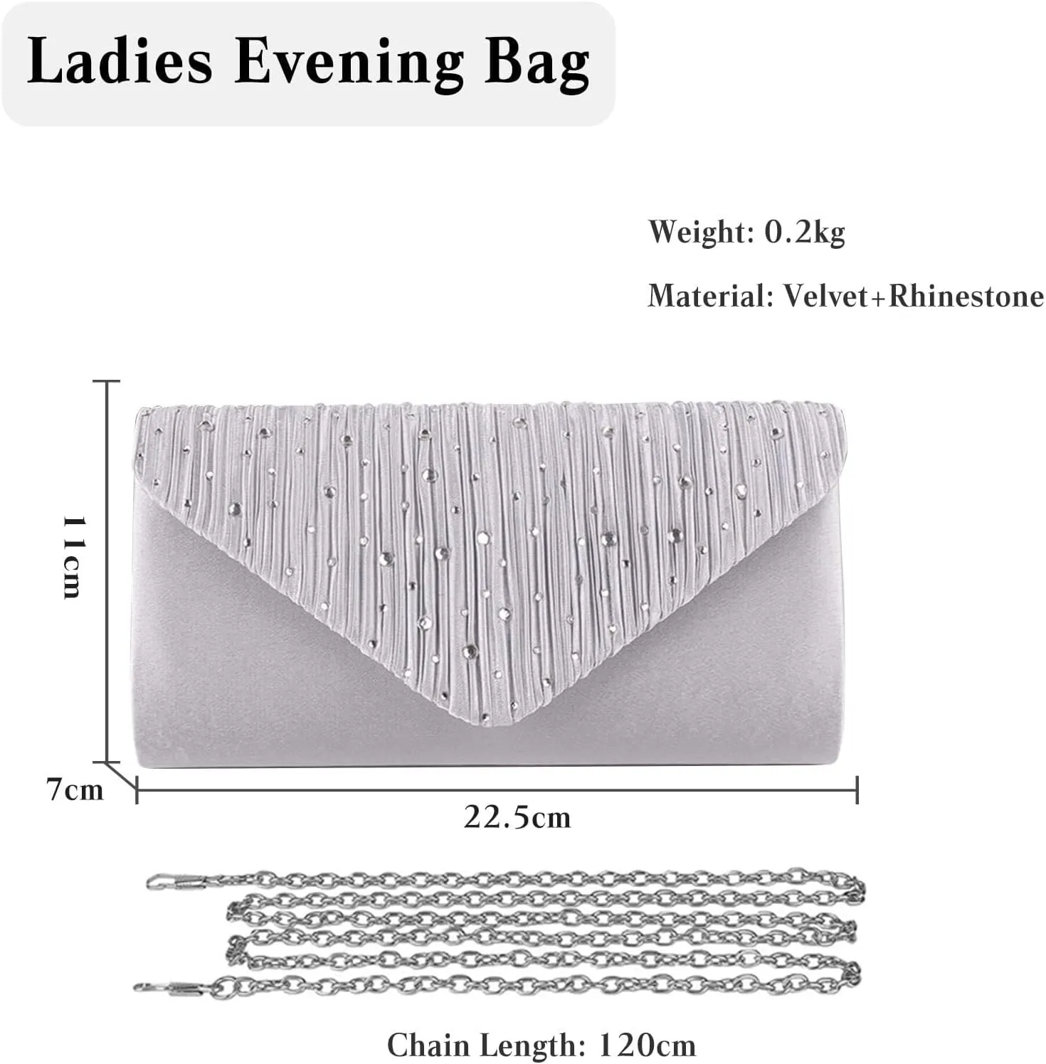 Elegant Shoulder Glitter Crossbody Evening for Women Rhinestone Clutch Envelope Handbag Bridal Wedding Purse