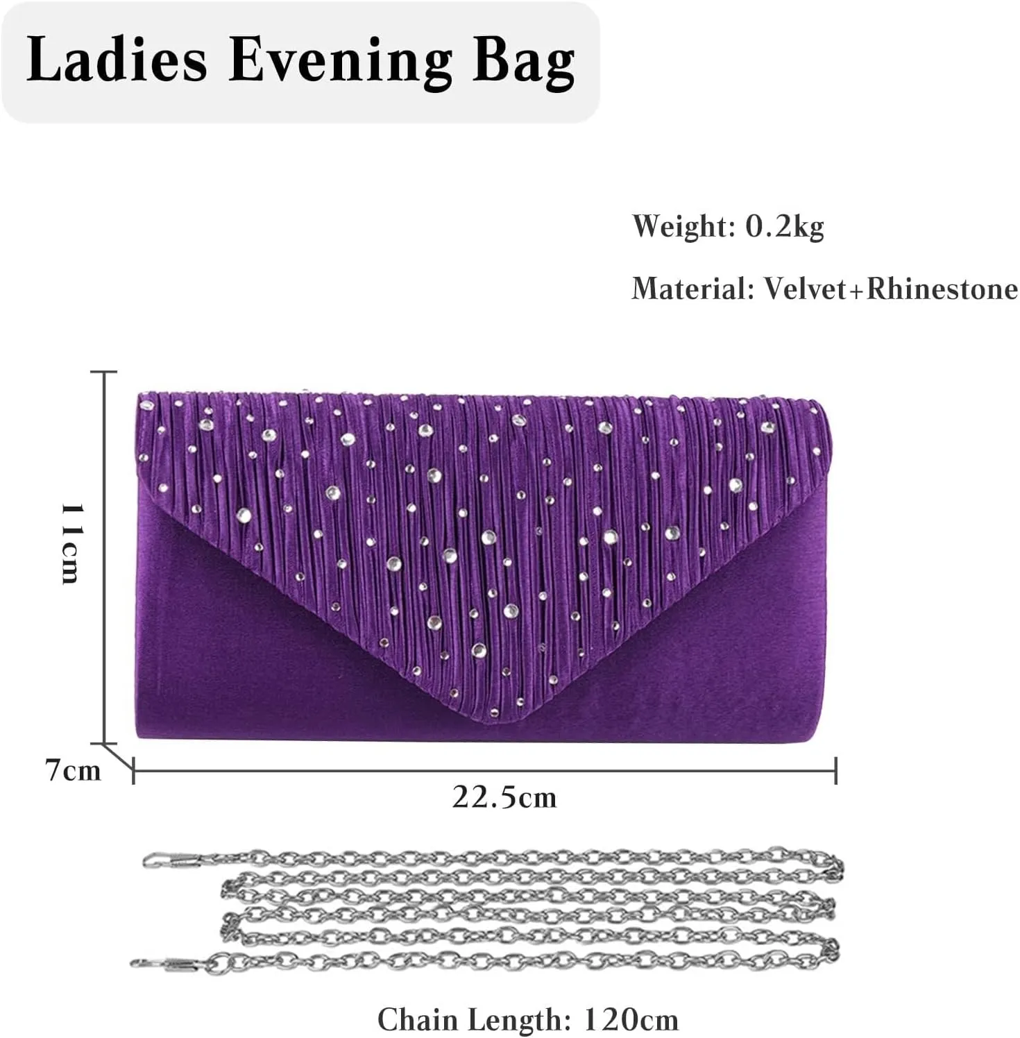 Elegant Shoulder Glitter Crossbody Evening for Women Rhinestone Clutch Envelope Handbag Bridal Wedding Purse