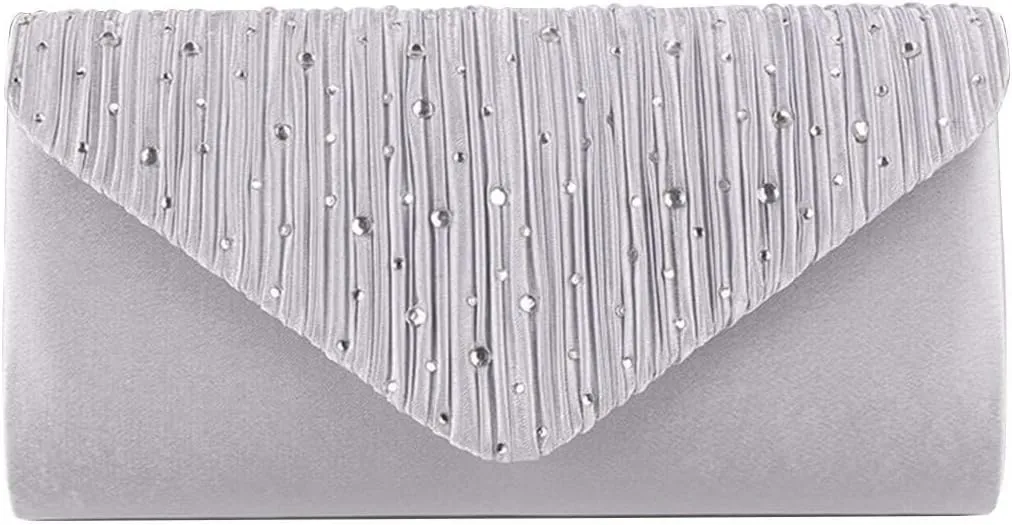 Elegant Shoulder Glitter Crossbody Evening for Women Rhinestone Clutch Envelope Handbag Bridal Wedding Purse