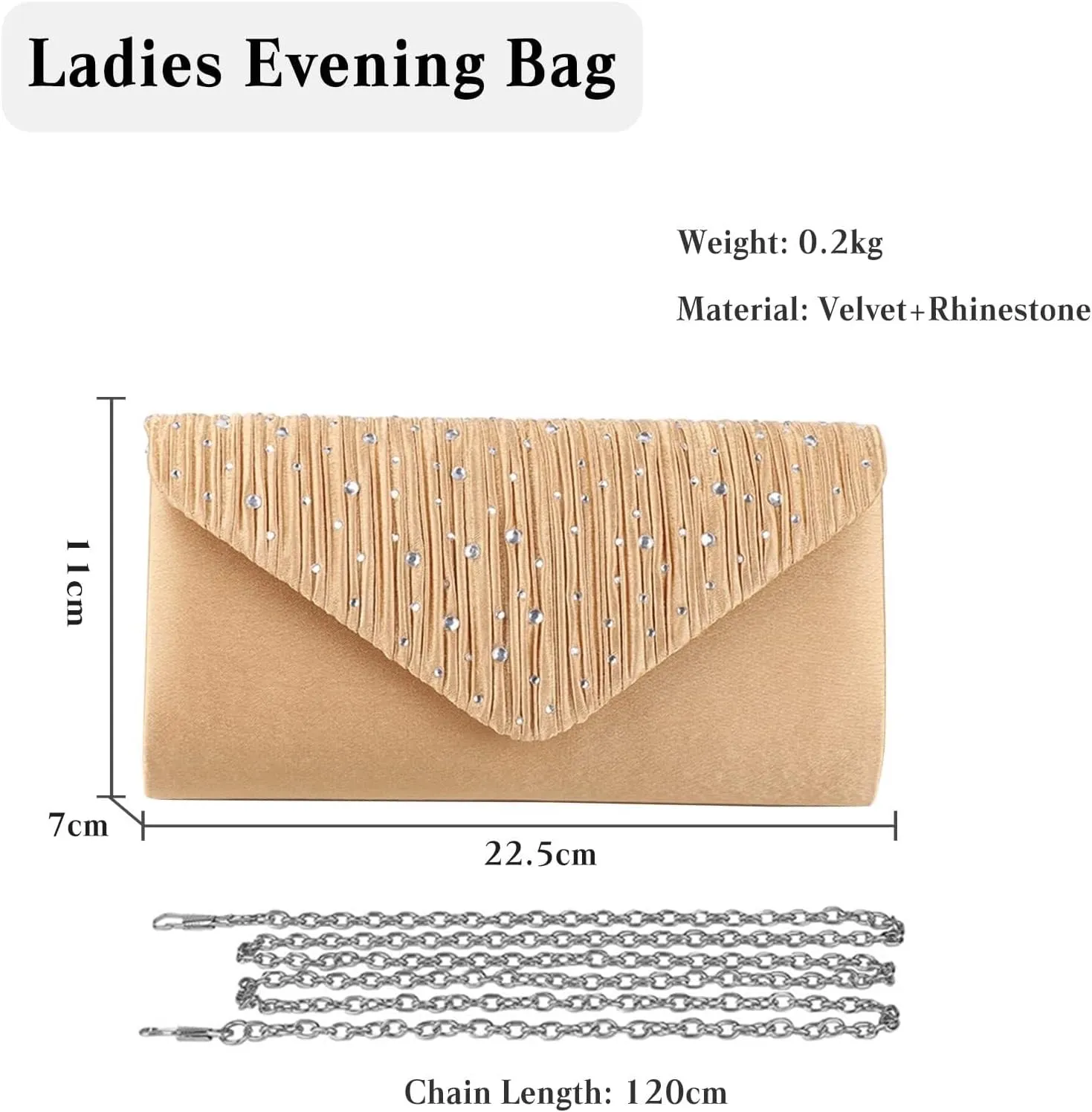 Elegant Shoulder Glitter Crossbody Evening for Women Rhinestone Clutch Envelope Handbag Bridal Wedding Purse
