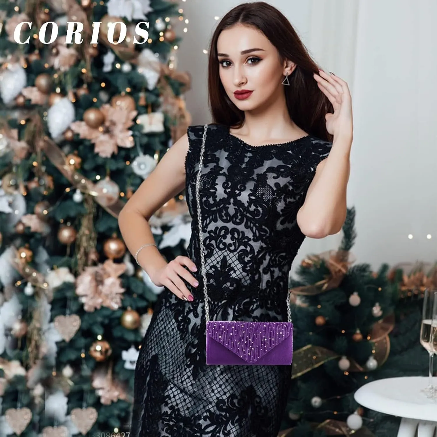Elegant Shoulder Glitter Crossbody Evening for Women Rhinestone Clutch Envelope Handbag Bridal Wedding Purse