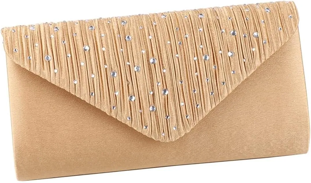 Elegant Shoulder Glitter Crossbody Evening for Women Rhinestone Clutch Envelope Handbag Bridal Wedding Purse