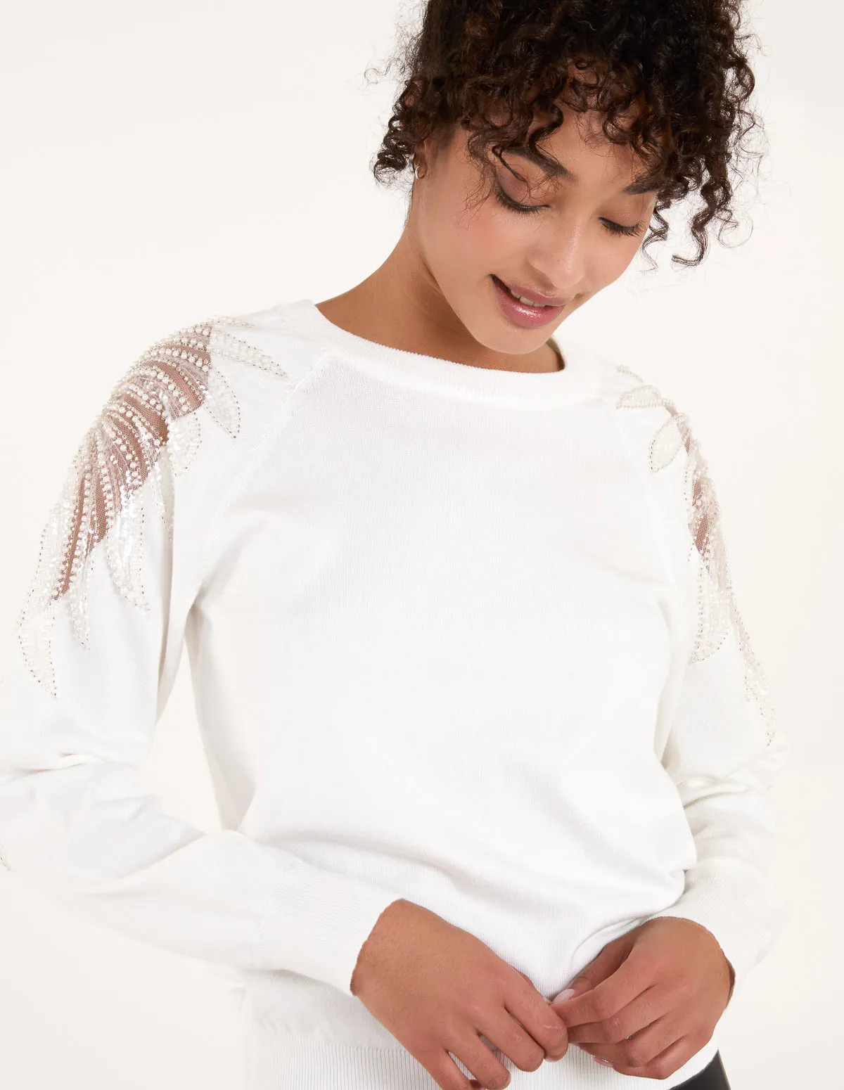 Embellished Sleeve Jumper