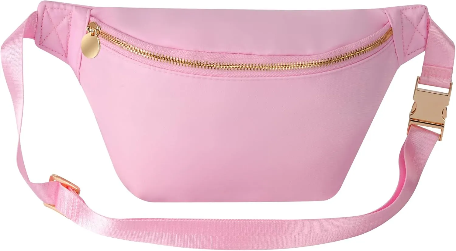 Fanny Pack Travel Plus Size Belt Bag Stadium Sling Bags Approved Water-resistant Nylon Crossbody Bags for Women (Light Pink)