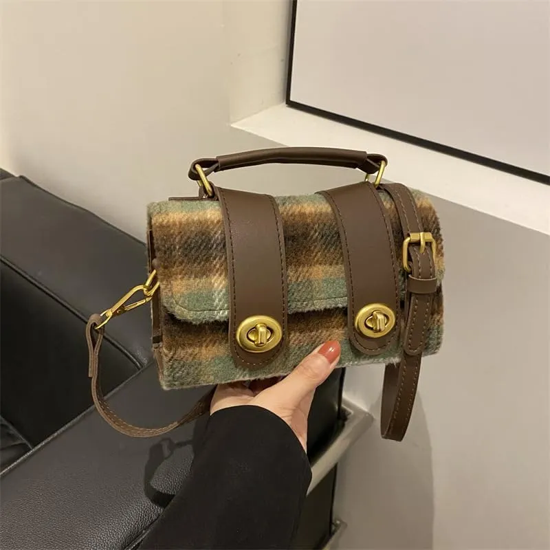 Fashionable shoulder handbags for women stylish contrast color cylindrical hobo purses versatile crossbody bags trend