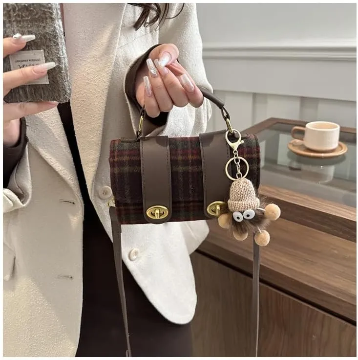 Fashionable shoulder handbags for women stylish contrast color cylindrical hobo purses versatile crossbody bags trend