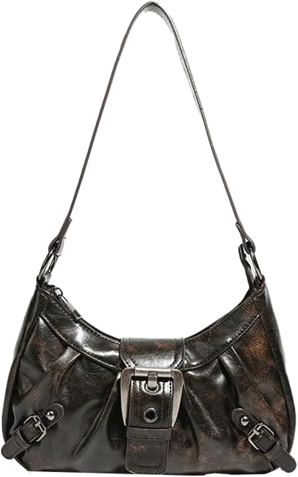 Faux Leather Slouchy Bags Shoulder Bag Stylish Handle Bags Cool Girl Purse Handbags Travel Work 2025
